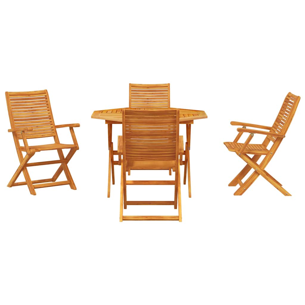 Garten Essgruppe 5 pcs Braun Massivholz Akazie