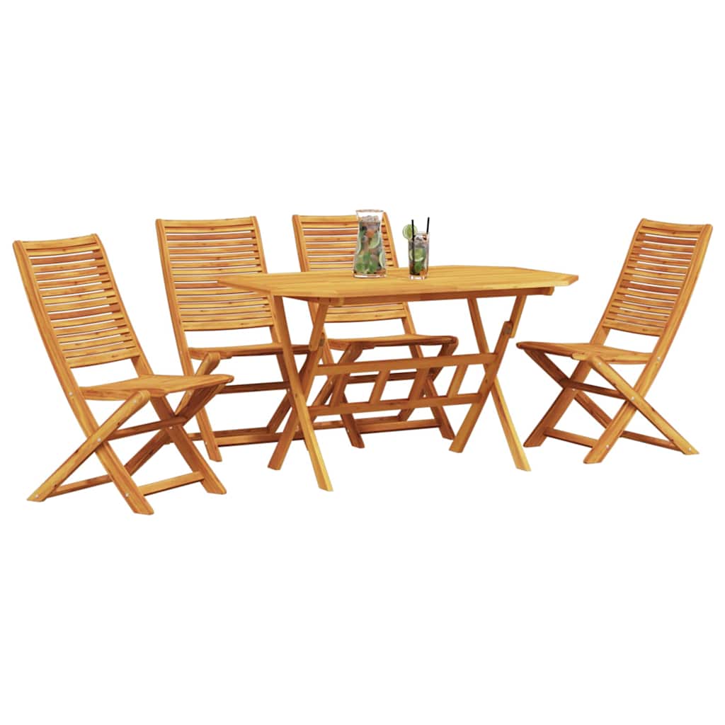 Garten Essgruppe 5 pcs Braun Massivholz Akazie