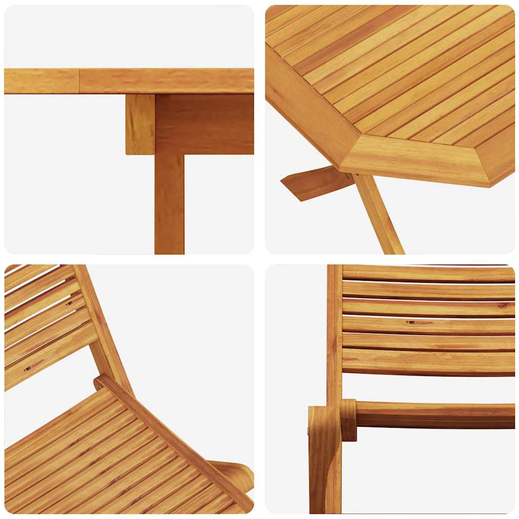 Garten Essgruppe 7 pcs Braun Massivholz Akazie