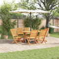 Garten Essgruppe 7 pcs Braun Massivholz Akazie