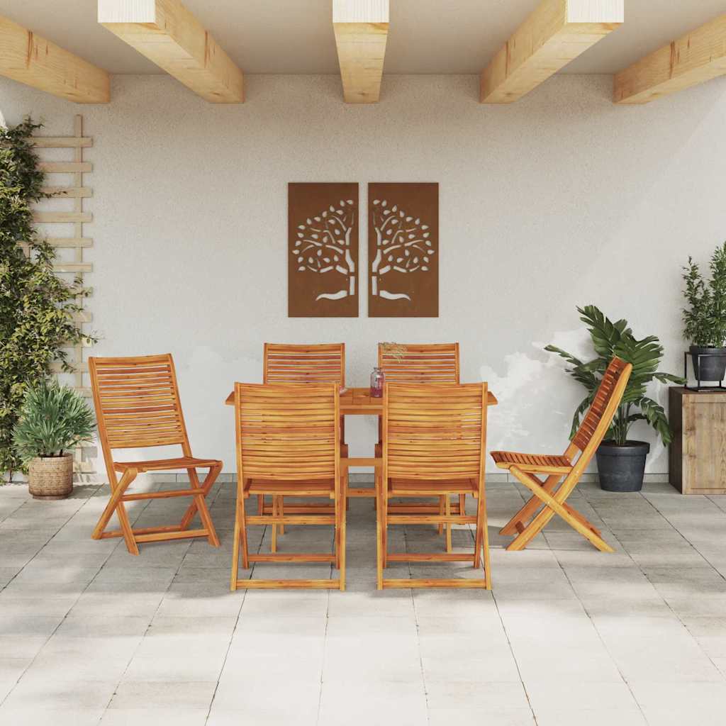 Garten Essgruppe 7 pcs Braun Massivholz Akazie