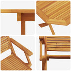 Garten Essgruppe 7 pcs Braun Massivholz Akazie