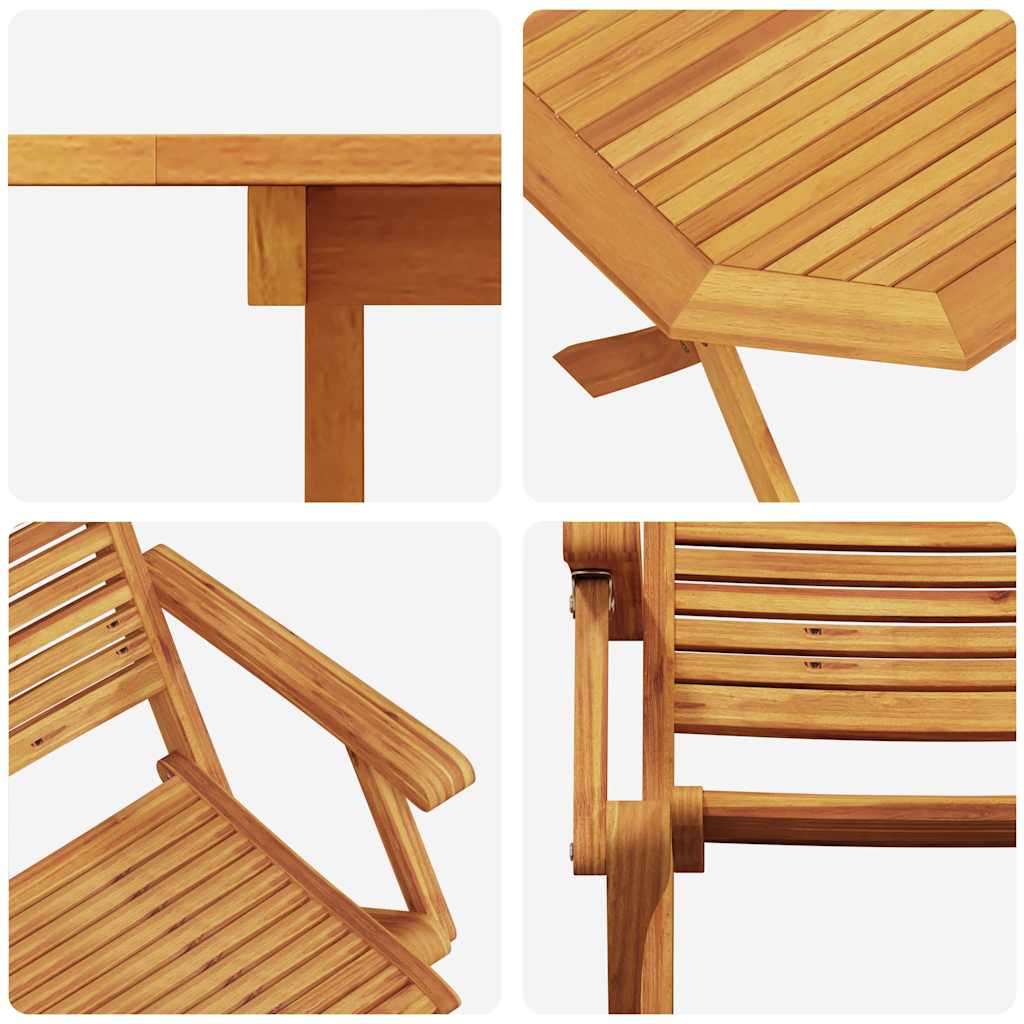 Garten Essgruppe 7 pcs Braun Massivholz Akazie