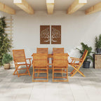 Garten Essgruppe 7 pcs Braun Massivholz Akazie