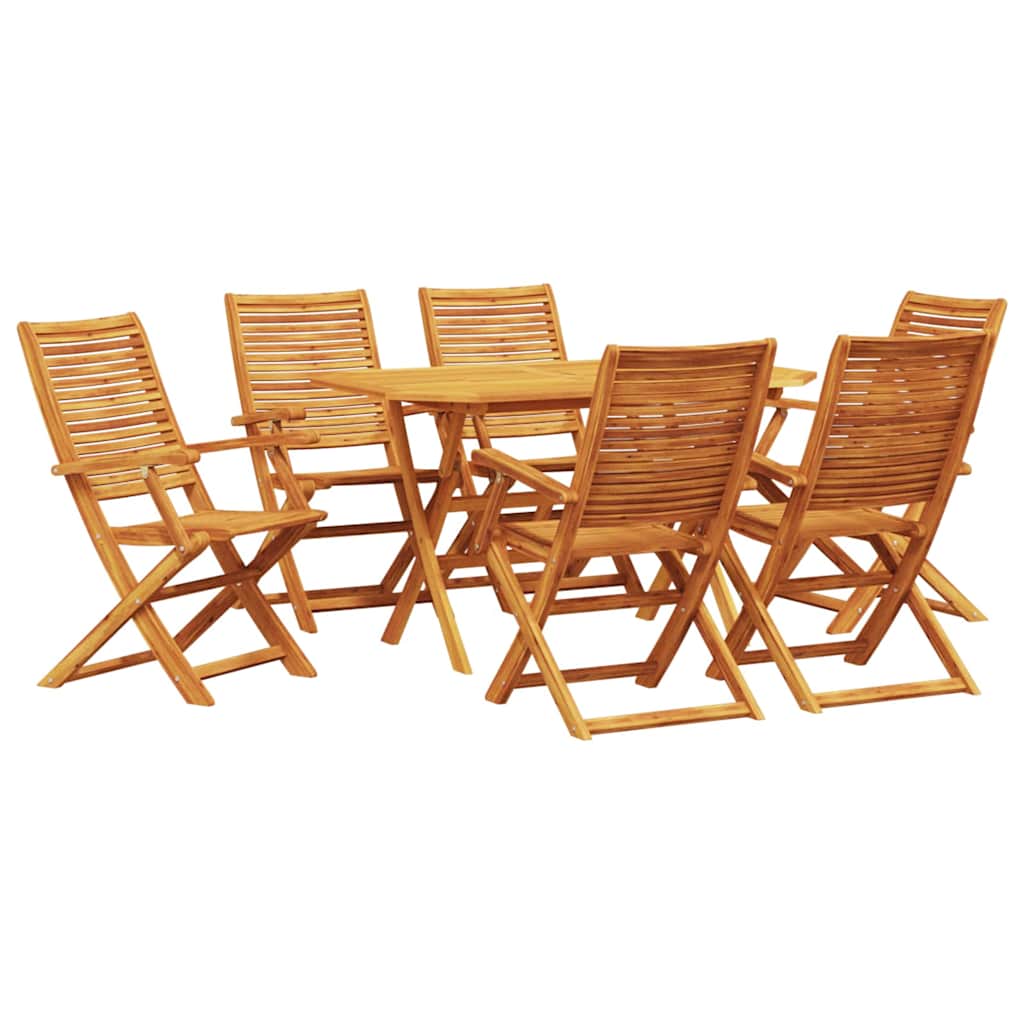 Garten Essgruppe 7 pcs Braun Massivholz Akazie
