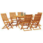 Garten Essgruppe 7 pcs Braun Massivholz Akazie