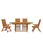 Garten Essgruppe 5 pcs Braun Massivholz Akazie