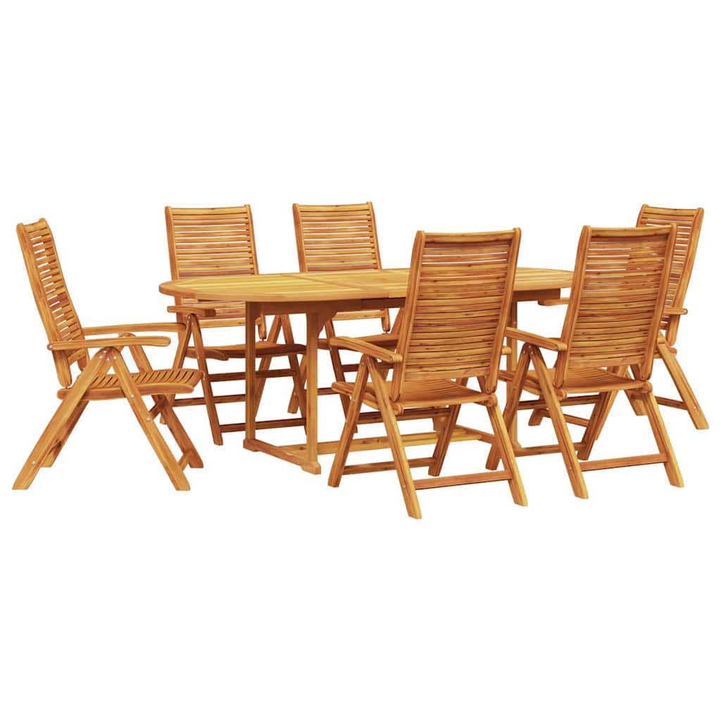 Garten Essgruppe 7 pcs Braun Massivholz Akazie