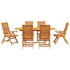 Garten Essgruppe 7 pcs Braun Massivholz Akazie