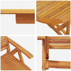 Garten Essgruppe 5 pcs Braun Massivholz Akazie