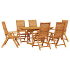 Garten Essgruppe 7 pcs Braun Massivholz Akazie