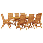 Garten Essgruppe 9 pcs Braun Massivholz Akazie