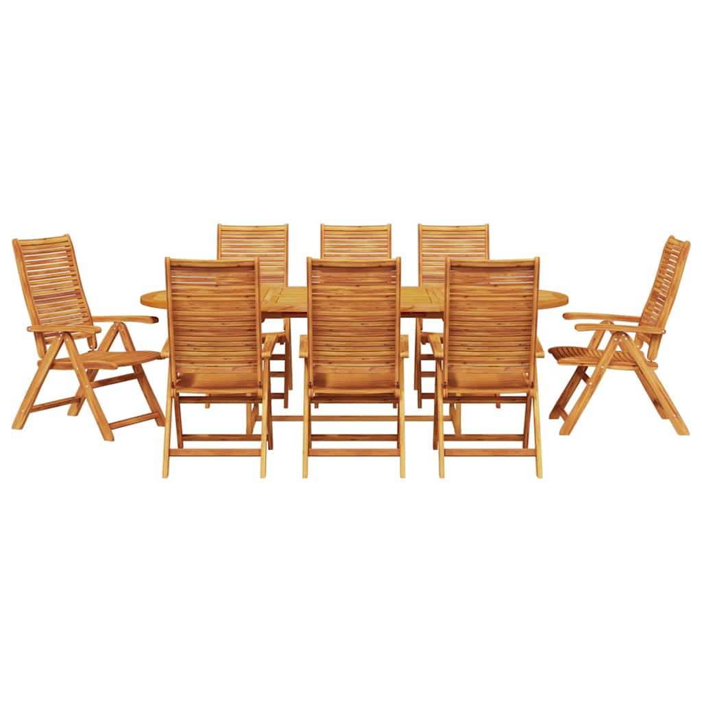 Garten Essgruppe 9 pcs Braun Massivholz Akazie