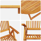 Garten Essgruppe 7 pcs Braun Massivholz Akazie