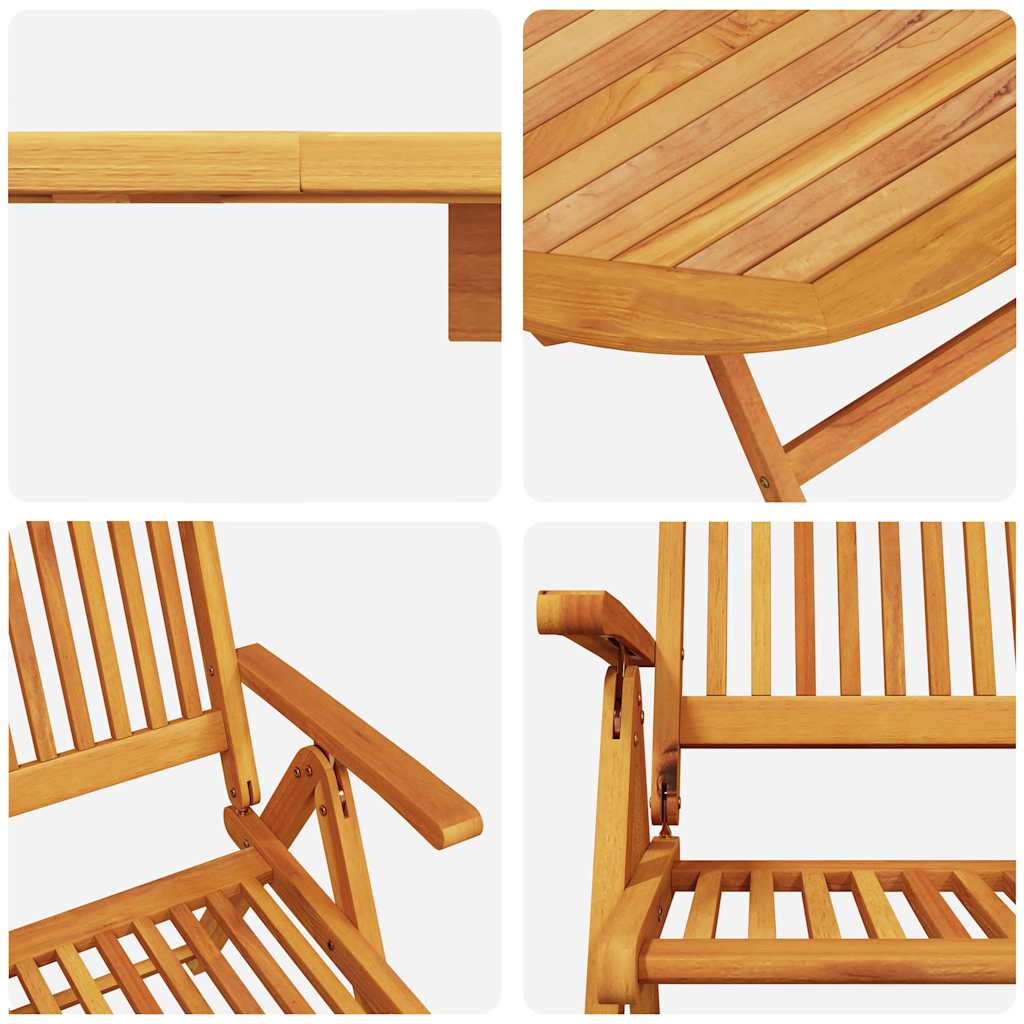Garten Essgruppe 7 pcs Braun Massivholz Akazie