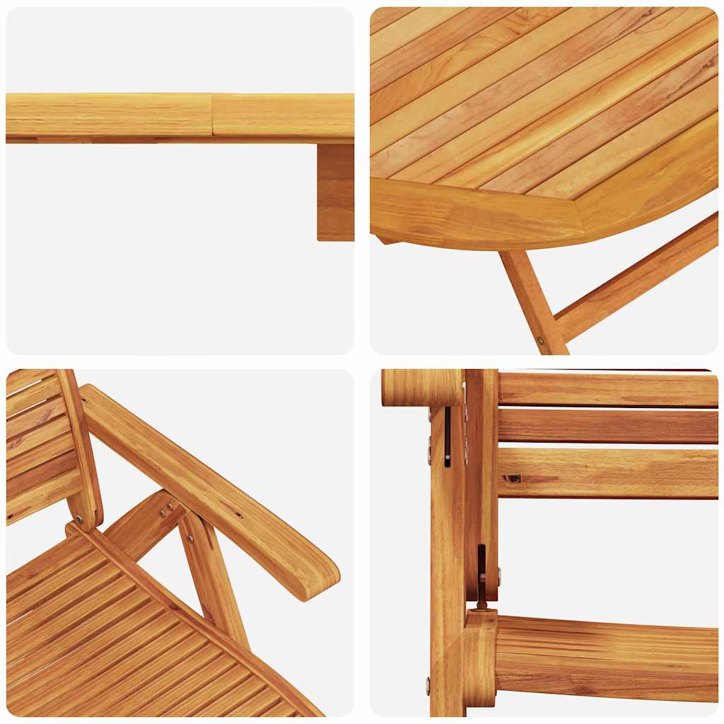 Garten Essgruppe 7 pcs Braun Massivholz Akazie