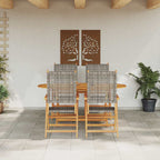 Garten Essgruppe 5 pcs Grau Massivholz Akazie