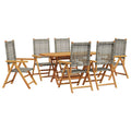 Garten Essgruppe 7 pcs Grau Massivholz Akazie