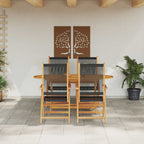 Garten Essgruppe 5 pcs Schwarz Massivholz Akazie