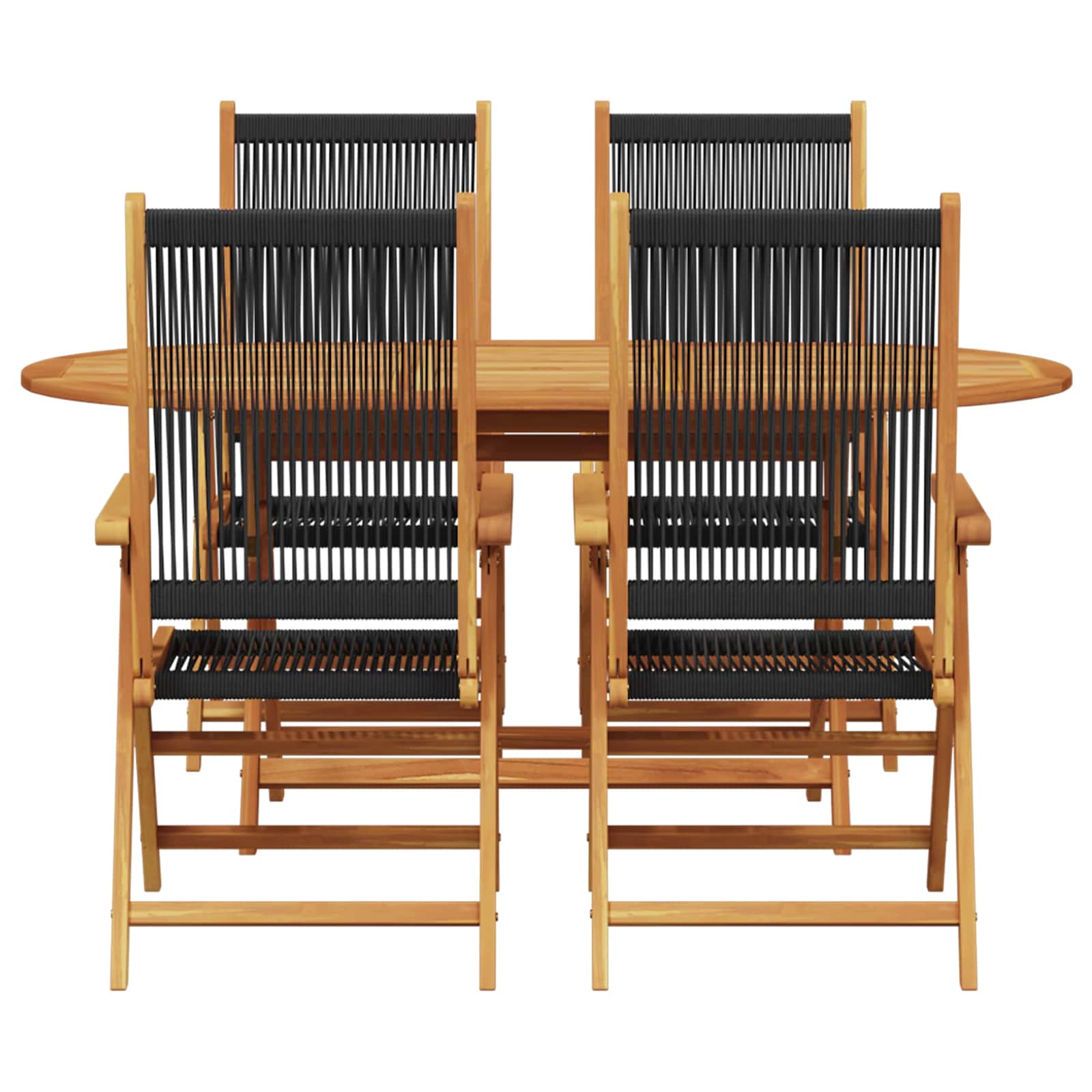 Garten Essgruppe 5 pcs Schwarz Massivholz Akazie