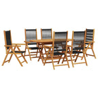 Garten Essgruppe 7 pcs Schwarz Massivholz Akazie