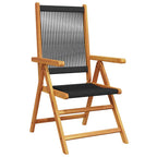 Garten Essgruppe 7 pcs Schwarz Massivholz Akazie
