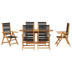 Garten Essgruppe 7 pcs Schwarz Massivholz Akazie