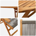 Garten Essgruppe 7 pcs Grau Massivholz Akazie