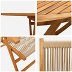 Garten Essgruppe 7 pcs Beige Massivholz Akazie