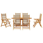 Garten Essgruppe 7 pcs Beige Massivholz Akazie