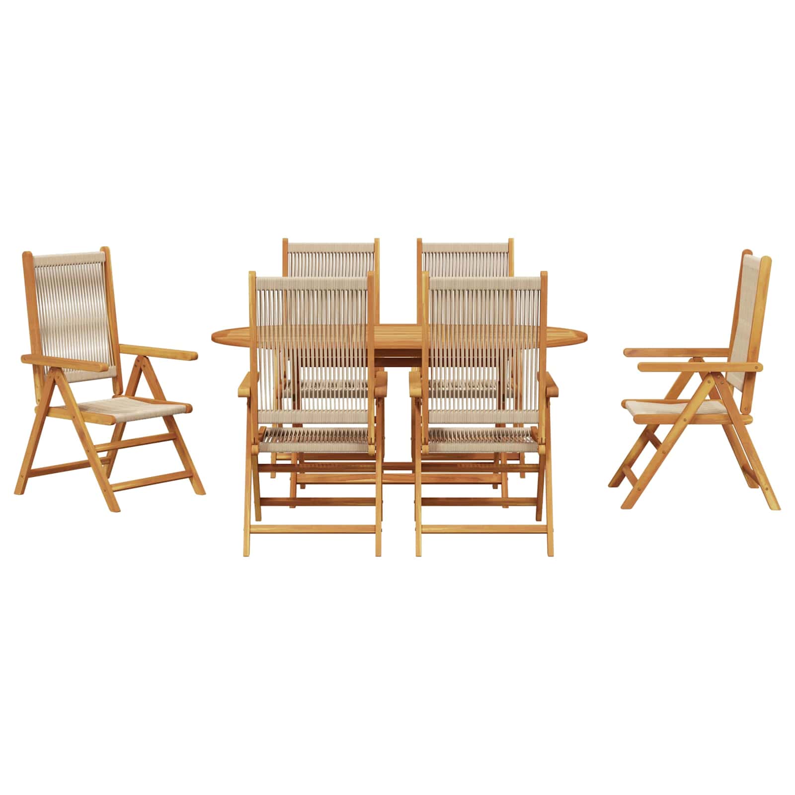 Garten Essgruppe 7 pcs Beige Massivholz Akazie