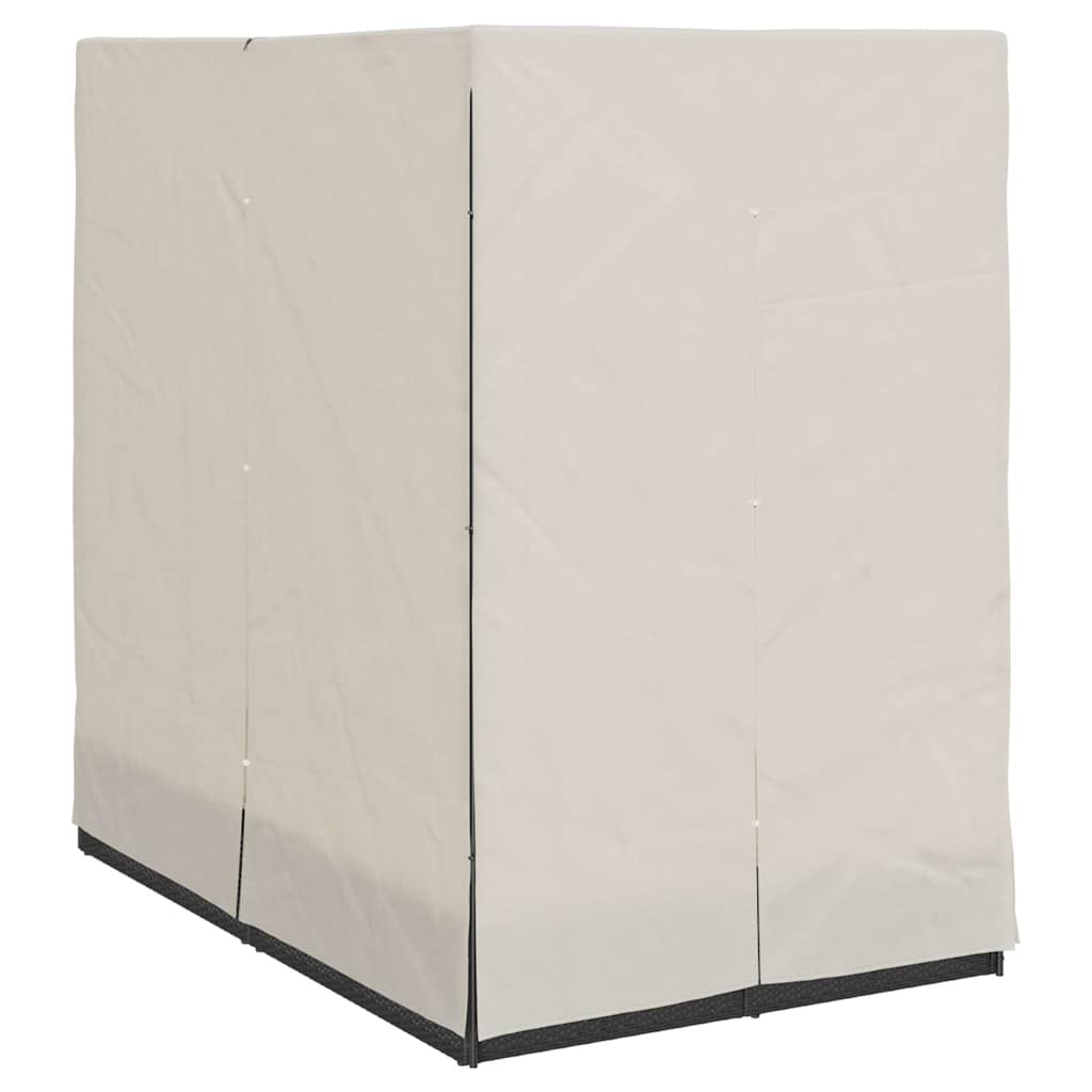 Doppelte Sonnenliege Warmes Weiß 205 x 129 x 200 cm Poly-Rattan