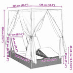 Doppelte Sonnenliege Beige 205 x 129 x 200 cm Poly-Rattan