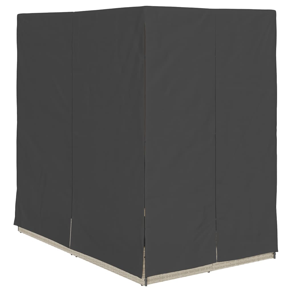Doppelte Sonnenliege Hellgrau 205 x 129 x 200 cm Poly-Rattan