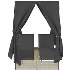 Doppelte Sonnenliege Hellgrau 205 x 129 x 200 cm Poly-Rattan