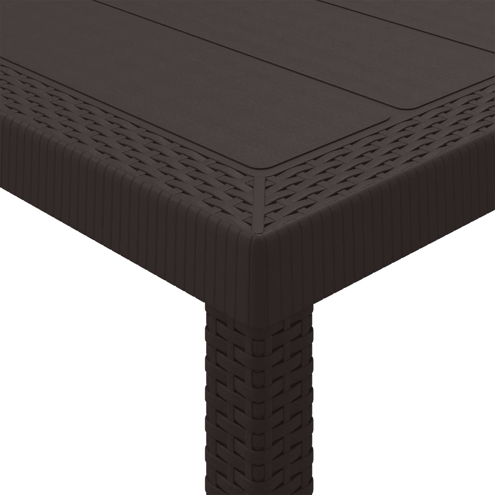 Gartentisch Braun 200 x 100 x 73 cm Poly-Rattan