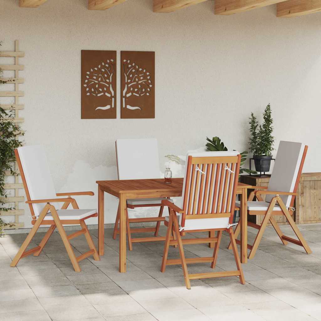 Gartenstuhl 4 pcs Braun und Weiß 57 x 71,5 x 104 cm