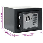 Digitaler Safe mit Schloss Dunkelgrau 23 x 17 x 17 cm Stahl
