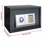 Digitaler Safe mit Schloss Dunkelgrau 35 x 25 x 25 cm Stahl