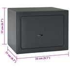 Safe Box mit Schloss Dunkelgrau 23 x 17 x 17 cm Stahl