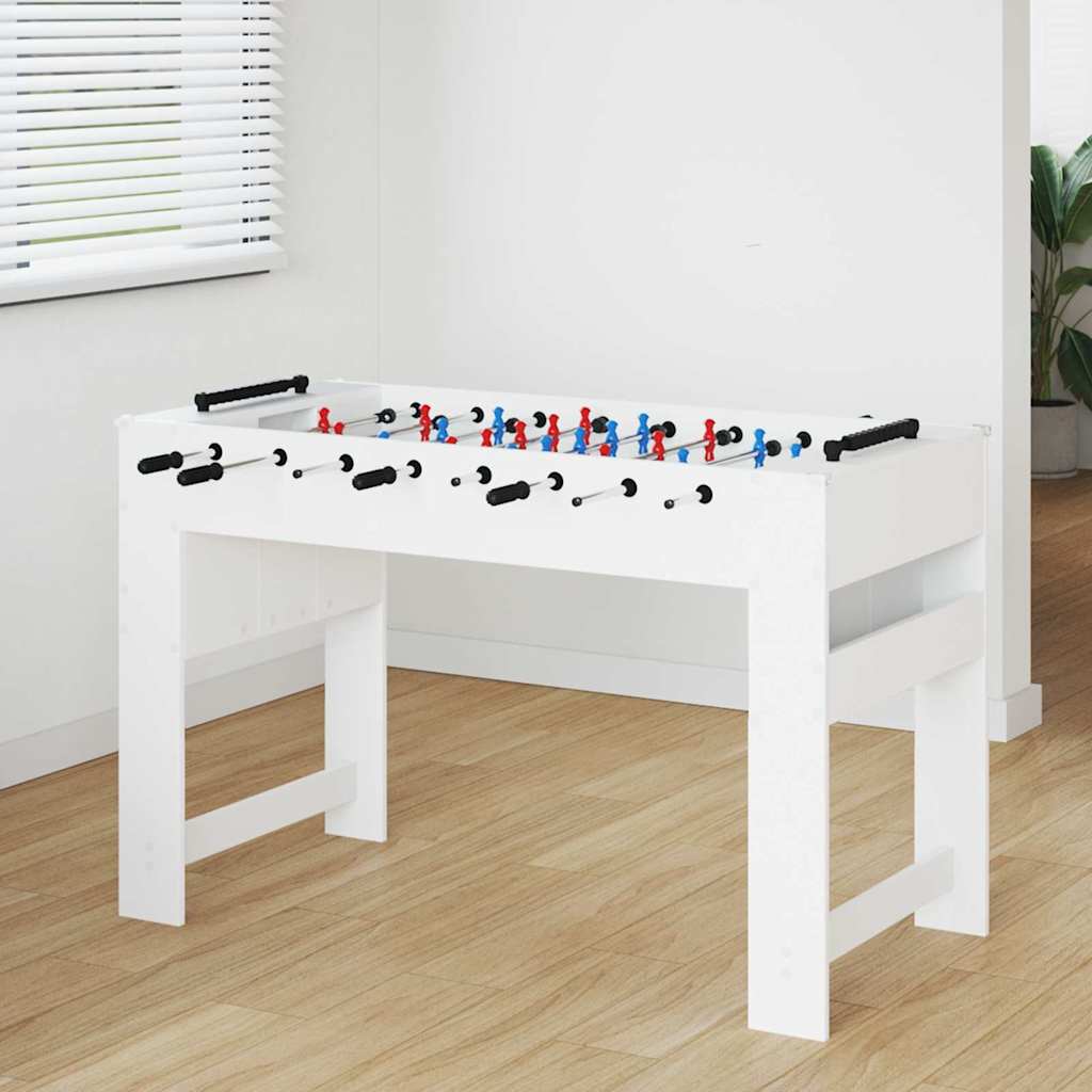 Tischfußballtisch Weiß 125 x 60,5 x 80 cm Holzwerkstoff