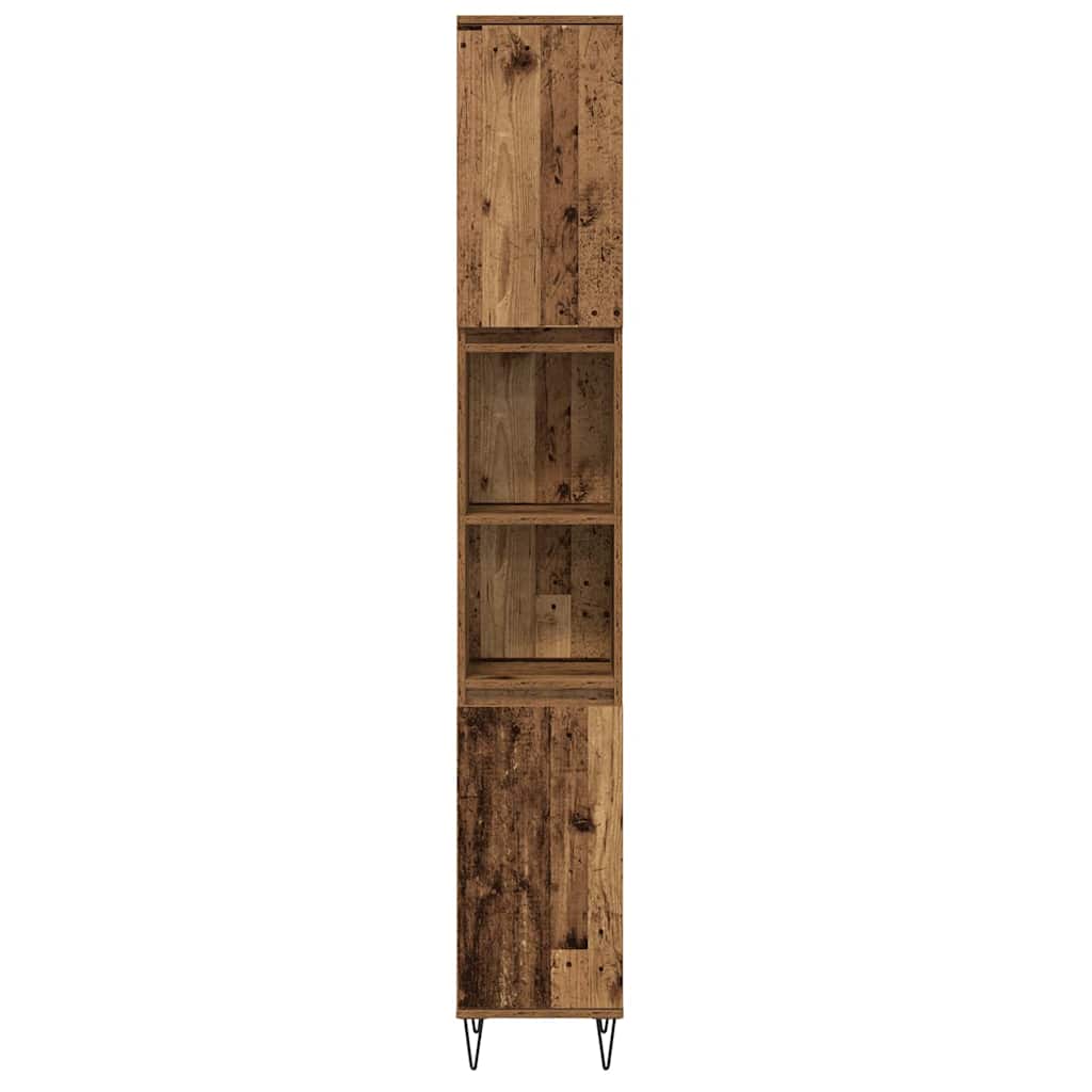 Badezimmermöbel-Set mit Regal 3 pcs Altholz Holzwerkstoff