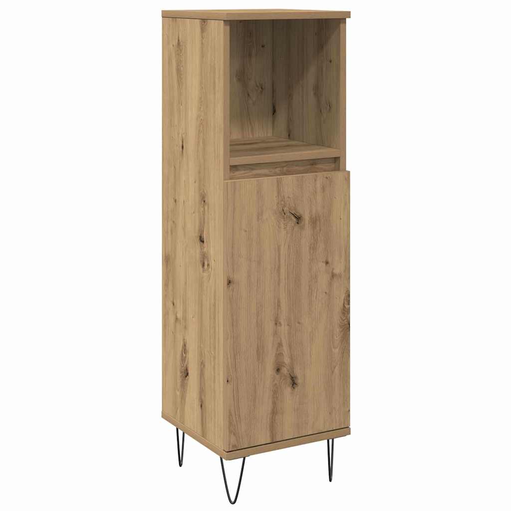 Badezimmermöbel-Set mit Regal 3 pcs Artisan-Eiche Holzwerkstoff