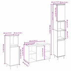 Badezimmermöbel-Set mit Regal 3 pcs Altholz Holzwerkstoff