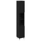Badezimmermöbel-Set 3 pcs Schwarz Eichen-Optik Holzwerkstoff