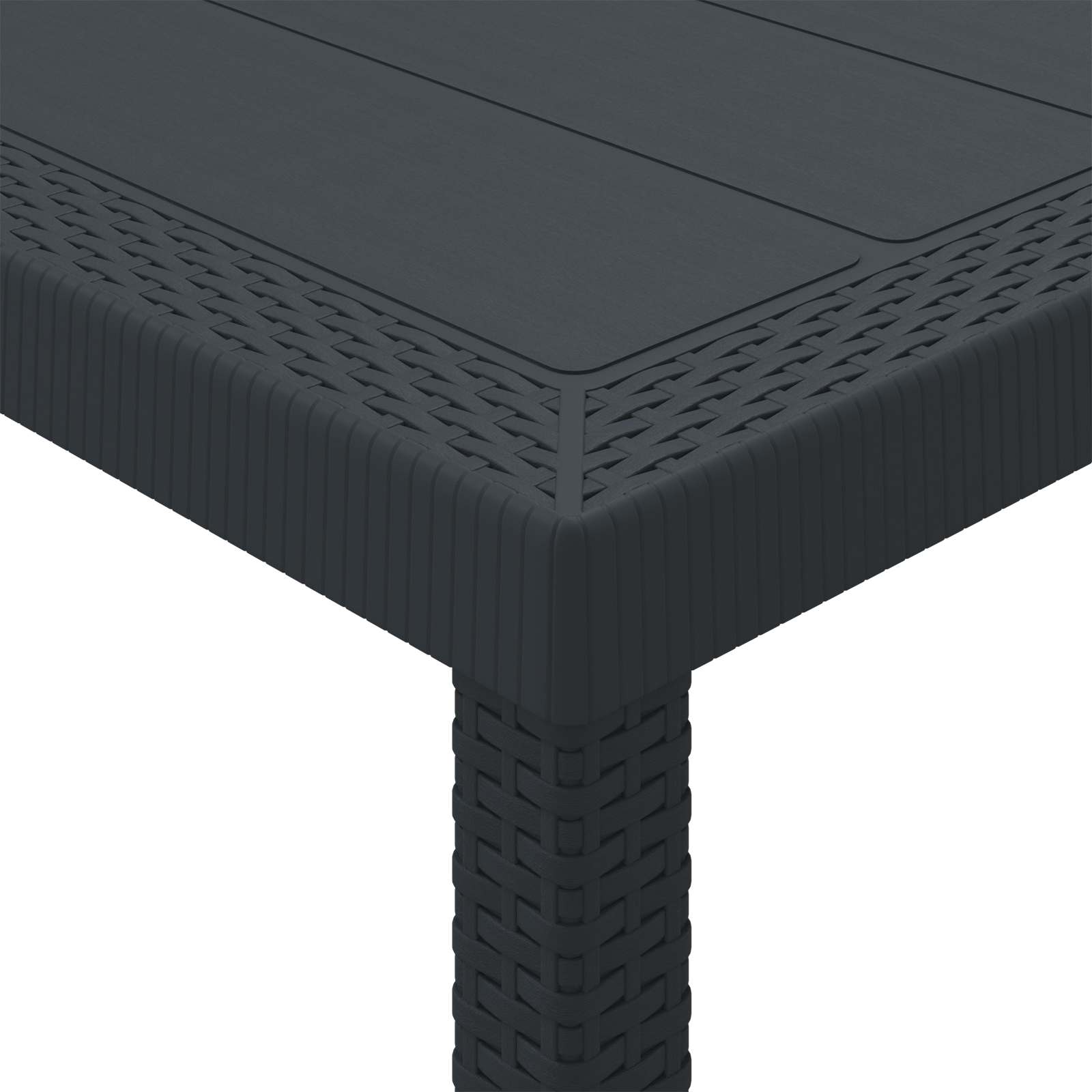 Gartentisch Anthrazit 250 x 100 x 73 cm Poly-Rattan