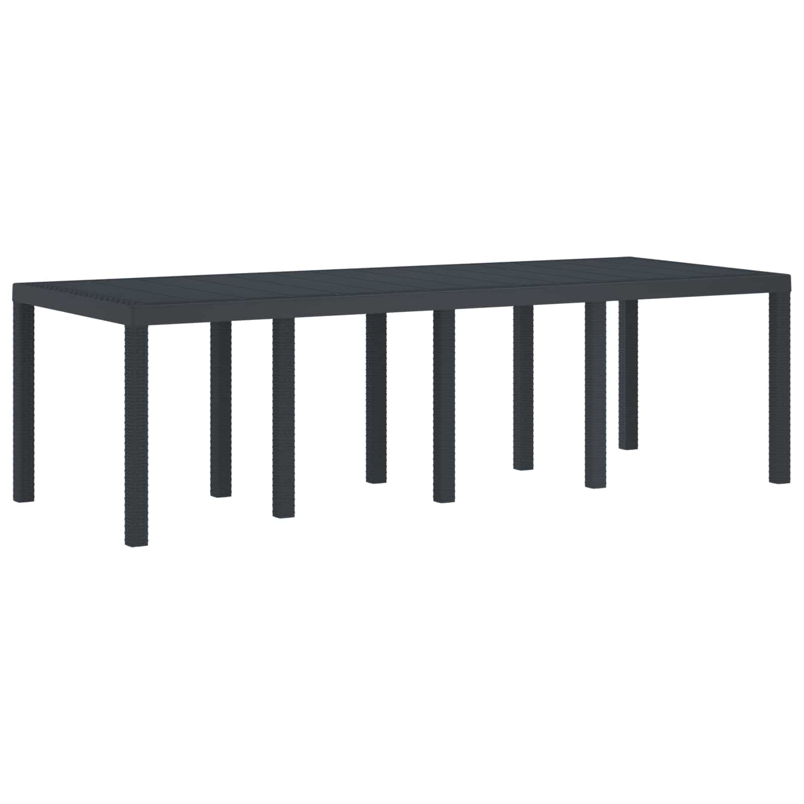 Gartentisch Anthrazit 250 x 100 x 73 cm Poly-Rattan