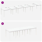 Gartentisch Weiß 300 x 100 x 73 cm Poly-Rattan