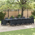 Gartentisch Anthrazit 400 x 100 x 73 cm Poly-Rattan