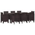 Garten Essgruppe 9 pcs Braun Polypropylen